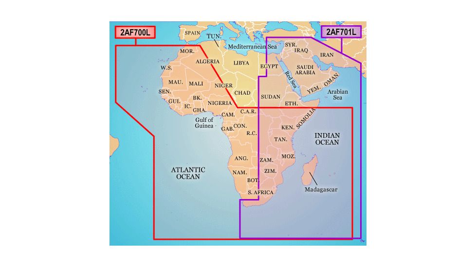 Garmin On The Water GPS Cartography BlueChart g2: Africa Large Map w/ Free S&amp;H