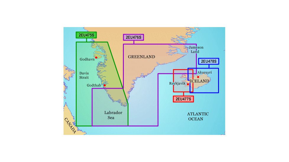 Garmin On The Water GPS Cartography BlueChart g2: Greenland &amp; Iceland Small Map w/ Free S&amp;H