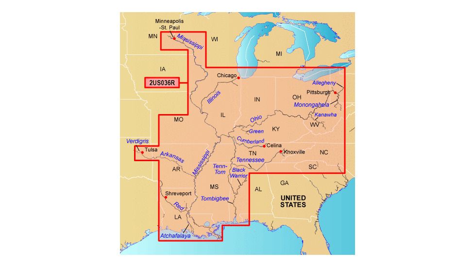 Garmin On The Water GPS Cartography BlueChart g2: US Inland Rivers Map 010-C0663-00 w/ Free S&amp;H