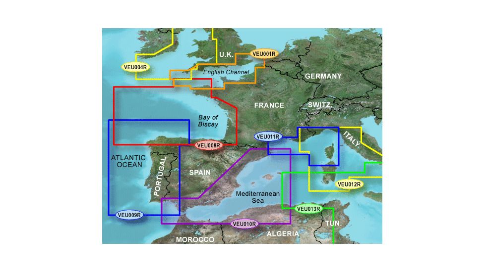 Garmin On The Water GPS Cartography BlueChart g2 Vision: Europe South Atlantic Coast Regular Map w/ Free S&amp;H