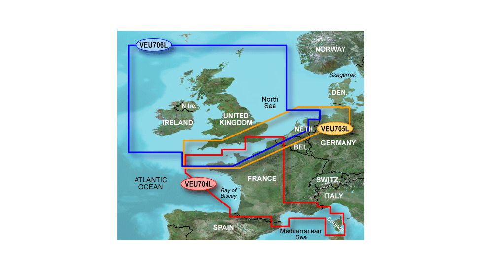 Garmin On The Water GPS Cartography BlueChart g2 Vision: UK/Ireland/France Large Map 010-C0853-00 w/ Free S&amp;H