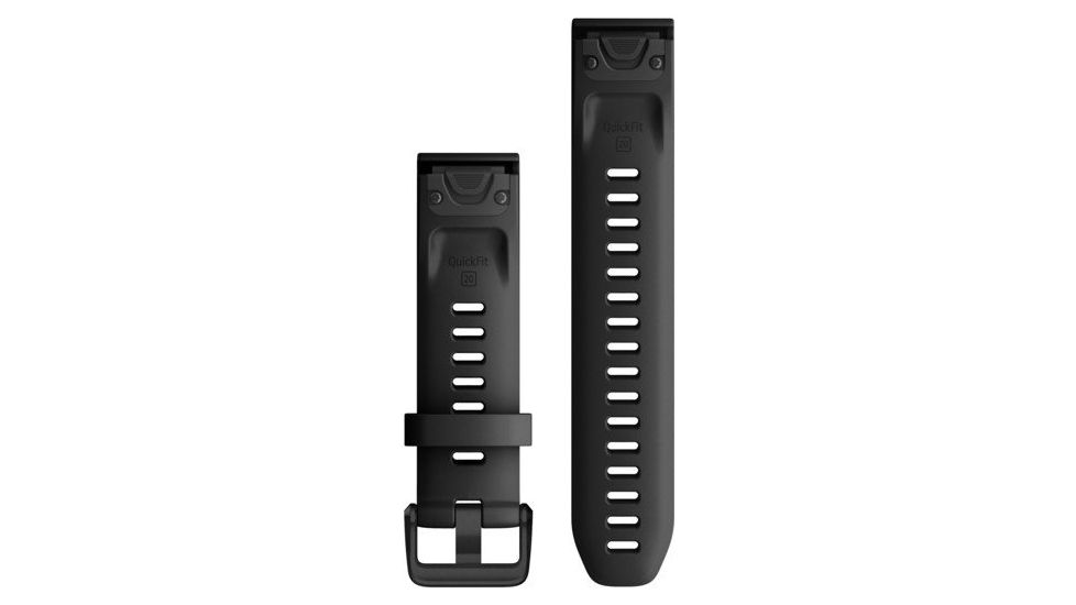 Garmin Quick Fit 20 Watch Band, Black Silicone Large, 20 mm, 010-12942-00
