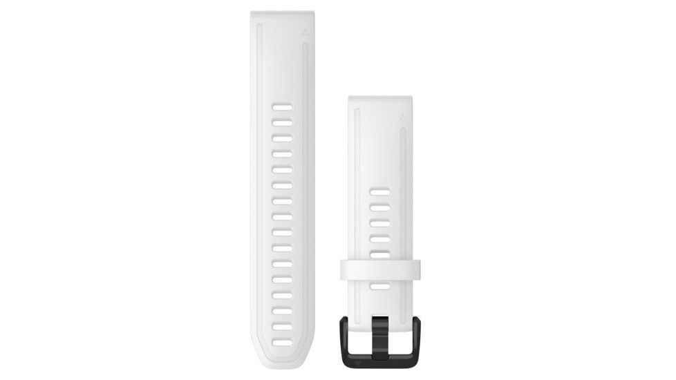 Garmin Quick Fit 20 Watch Band, White Silicone with Black Hardware, 20 mm, 010-12865-00
