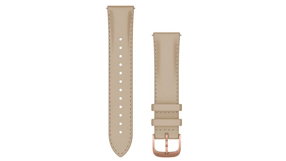 Garmin Quick Release Band, 20 mm, Light Sand Italian Leather /Rose Gold Hardware, 010-12924-21