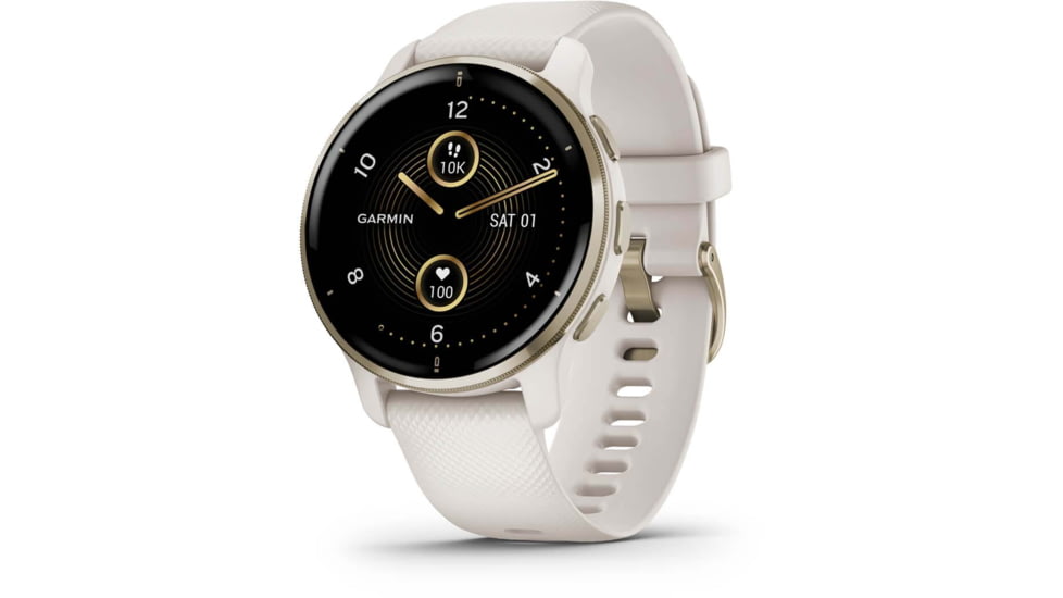 Garmin Venu 2 Plus Smartwatch, Ivory/Cream Gold, 40mm, Rechargeable, 0100249602