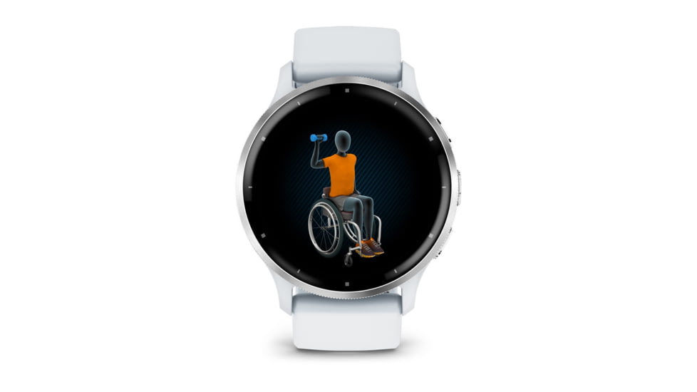 Garmin Venu 3 Watch, Silver Stainless Steel Bezel w/ Whitestone Case and Silicone Band, 010-02784-00