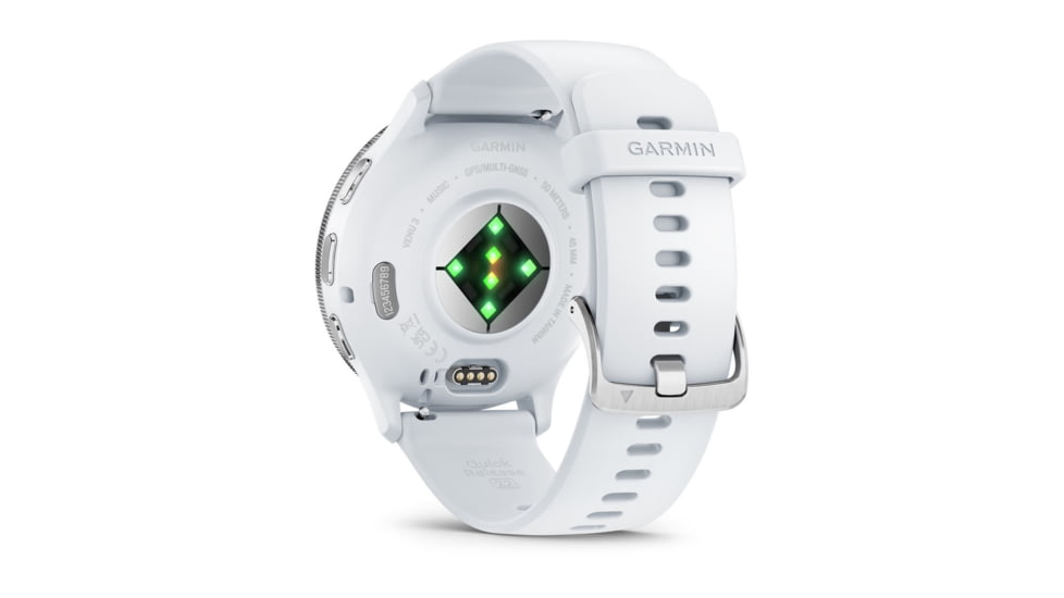 Garmin Venu 3 Watch, Silver Stainless Steel Bezel w/ Whitestone Case and Silicone Band, 010-02784-00