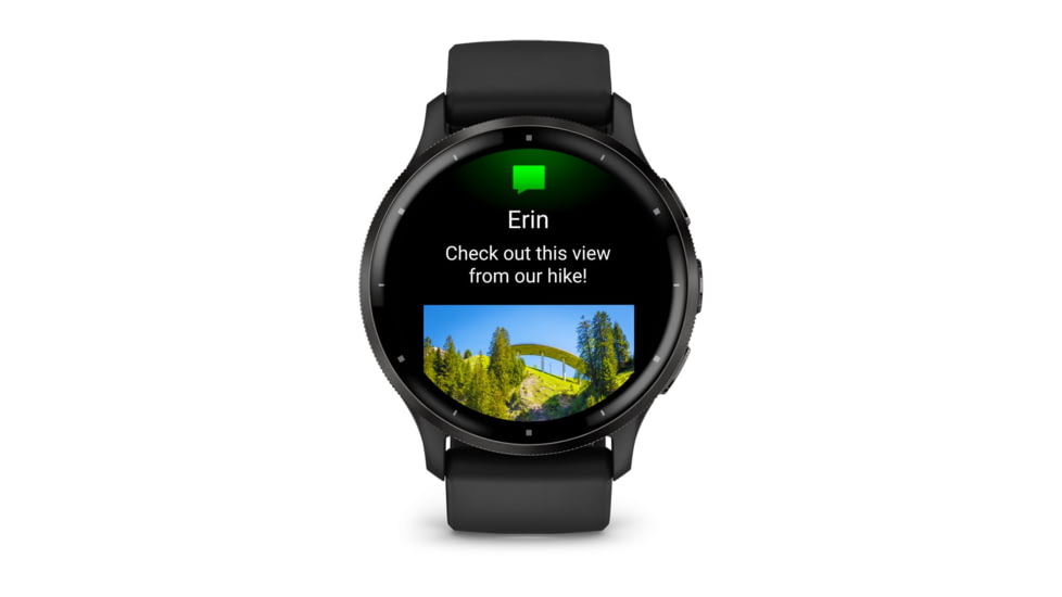 Garmin Venu 3 Watch, Slate Stainless Steel Bezel w/ Black Case and Silicone Band, 010-02784-01