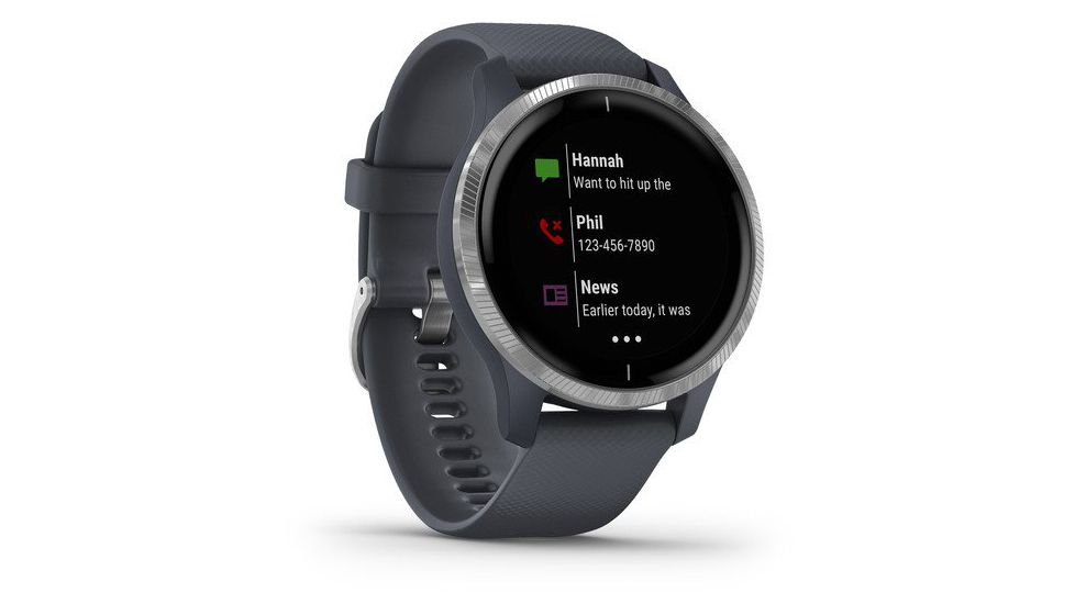 Garmin Venu GPS Smartwatch, Granite Blue/Silver, 010-02173-01