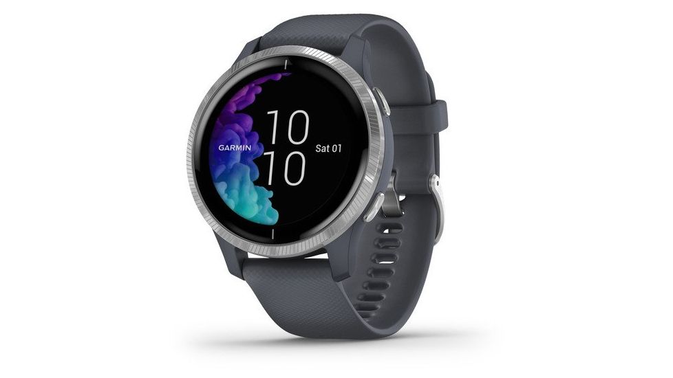 Garmin Venu GPS Smartwatch, Granite Blue/Silver, 010-02173-01