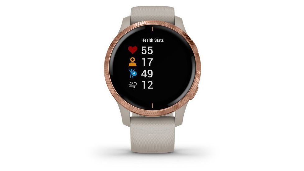 Garmin Venu GPS Smartwatch, Light Sand/Rose Gold, 010-02173-21