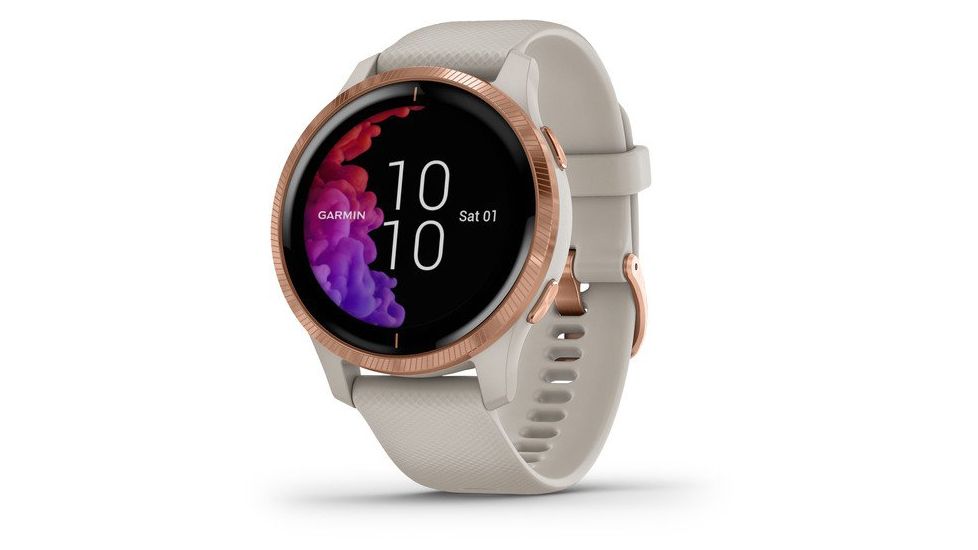 Garmin Venu GPS Smartwatch, Light Sand/Rose Gold, 010-02173-21