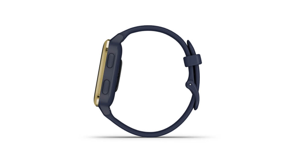 Garmin Venu SQ GPS Smartwatch - Music Edition, Light Gold Aluminum Bezel with Navy Case and Silicone Band, 010-02426-02