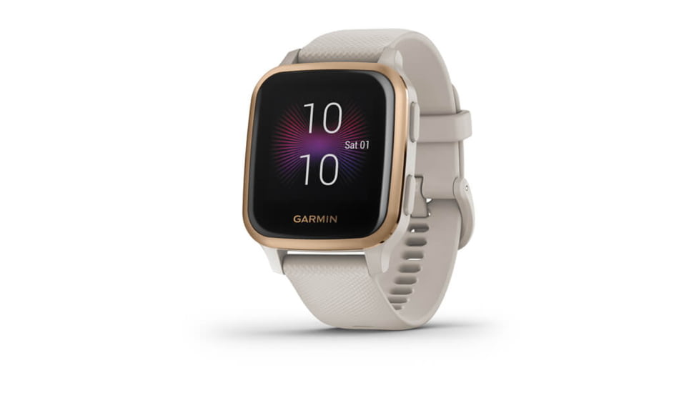 Garmin Venu SQ GPS Smartwatch - Music Edition, Rose Gold Aluminum Bezel with Light Sand Case and Silicone Band, 010-02426-01
