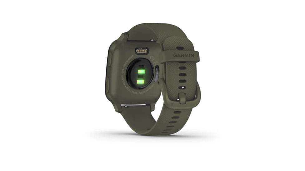 Garmin Venu SQ GPS Smartwatch - Music Edition, Slate Aluminum Bezel with Moss Case and Silicone Band, 010-02426-03