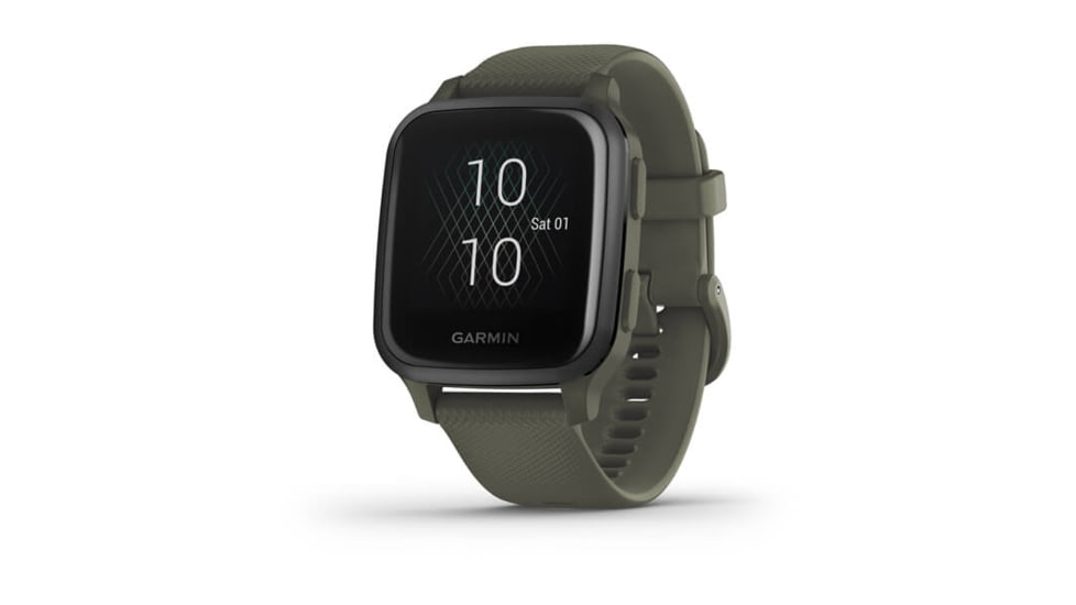 Garmin Venu SQ GPS Smartwatch - Music Edition, Slate Aluminum Bezel with Moss Case and Silicone Band, 010-02426-03