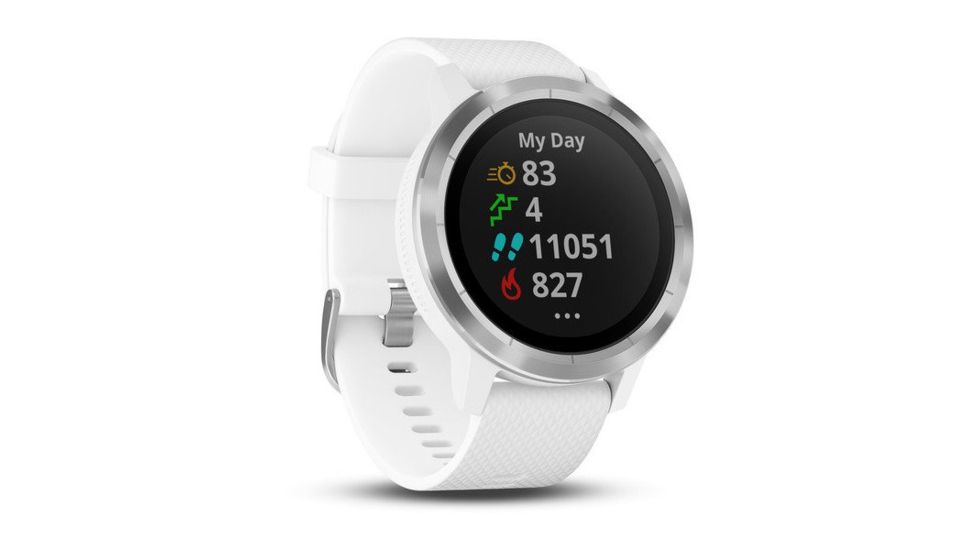 Garmin Vivoactive 3, English Only, Silicone, White/White/Stainless Steel 010-01769-21