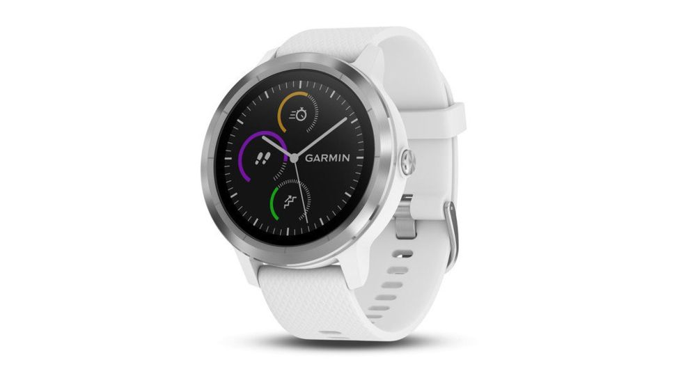 Garmin Vivoactive 3, English Only, Silicone, White/White/Stainless Steel 010-01769-21