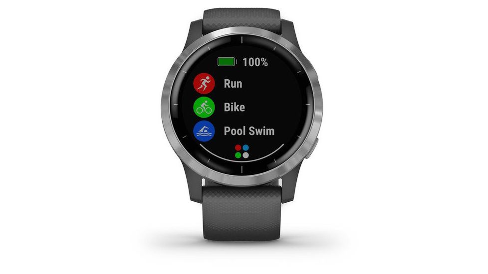 Garmin Vivoactive 4 GPS Smartwatch, Shadow Gray/Silver, 010-02174-01