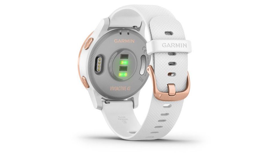 Garmin Vivoactive 4S GPS Smartwatch, White/Rose Gold, 010-02172-21