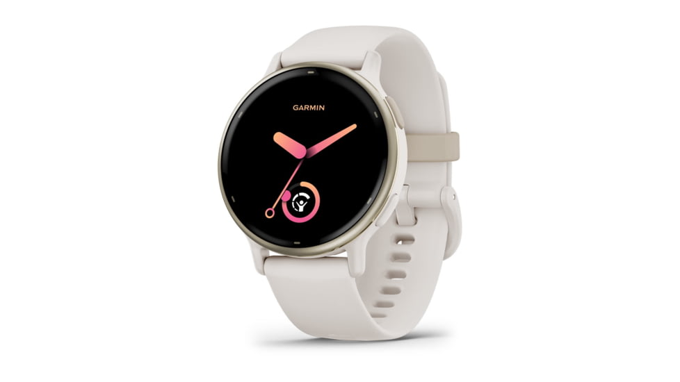 Garmin Vivoactive 5 Watch, Cream Gold Aluminum Bezel w/ Ivory Case and Silicone Band, 010-02862-11