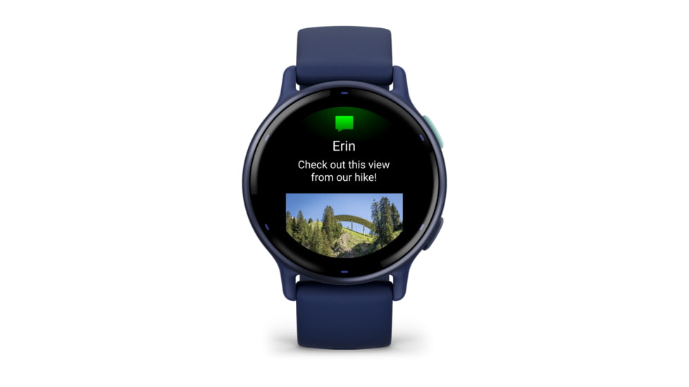 Garmin Vivoactive 5 Watch, Metallic Navy Aluminum Bezel w/ Navy Case and Silicone Band, 010-02862-12