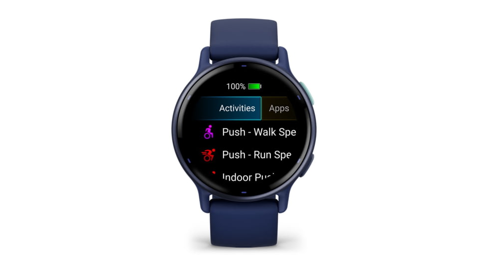 Garmin Vivoactive 5 Watch, Metallic Navy Aluminum Bezel w/ Navy Case and Silicone Band, 010-02862-12