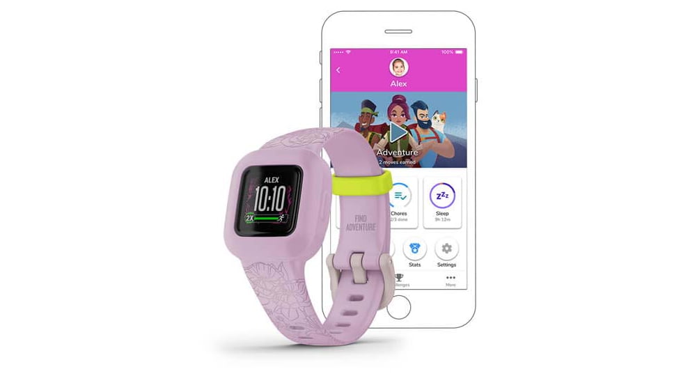 Garmin Vivofit jr3 Kids Fitness Tracker, Floral Pink, 010-02441-21