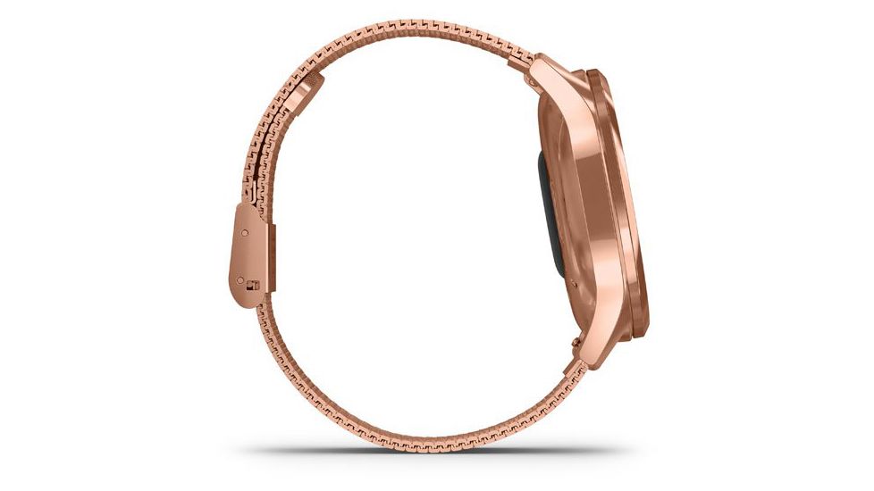 Garmin Vivomove 3 Luxe Hybrid Smartwatch w/Milanese Band, 18K Rose Gold/Black, 010-02241-04