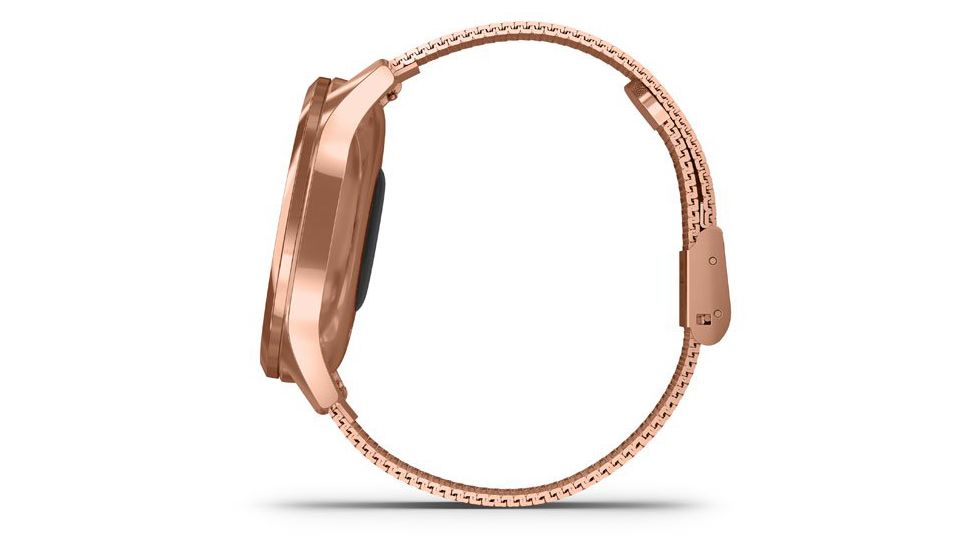 Garmin Vivomove 3 Luxe Hybrid Smartwatch w/Milanese Band, 18K Rose Gold/Black, 010-02241-04