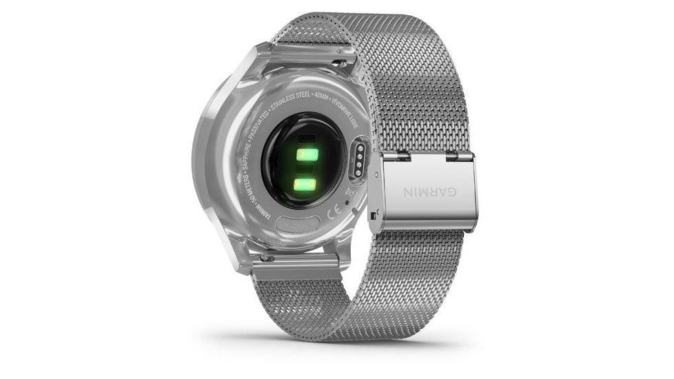 Garmin Vivomove 3 Luxe Hybrid Smartwatch w/Milanese Band, Silver/Black, 010-02241-03