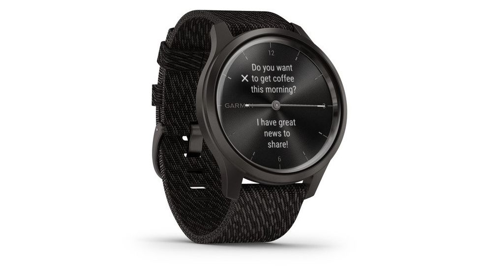 Garmin Vivomove 3 Style Hybrid Smartwatch w/Nylon Band, Black/Slate, 010-02240-03