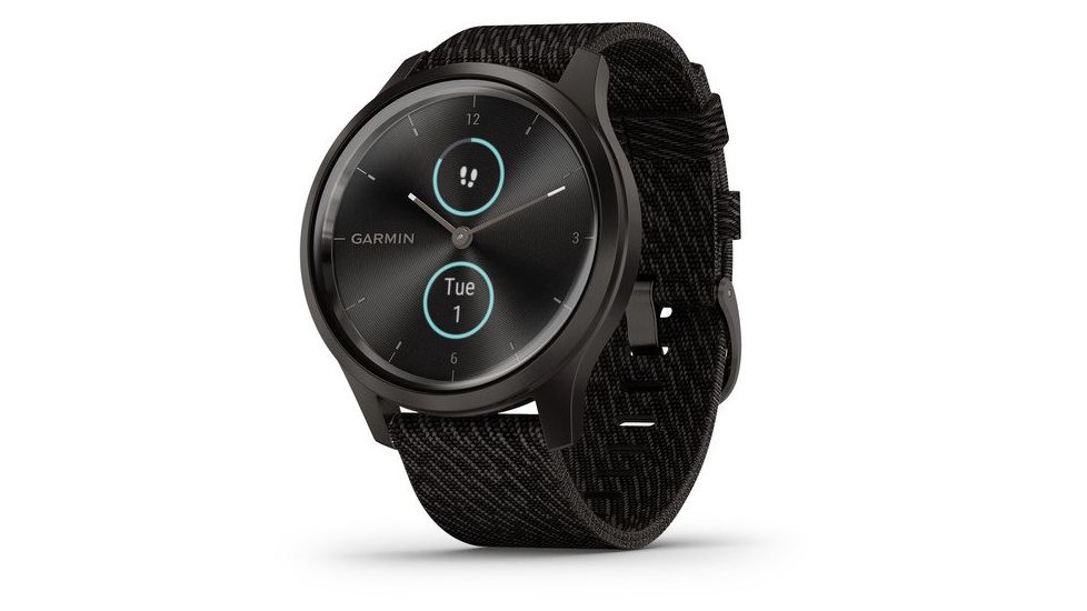 Garmin Vivomove 3 Style Hybrid Smartwatch w/Nylon Band, Black/Slate, 010-02240-03