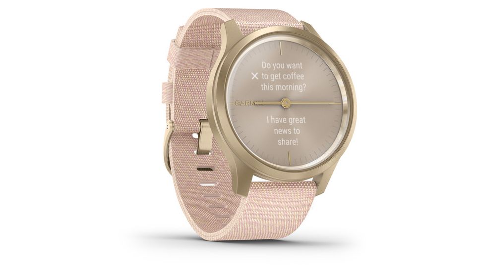 Garmin Vivomove 3 Style Hybrid Smartwatch w/Nylon Band, Blush Pink/Gold, Nylon, 010-02240-02