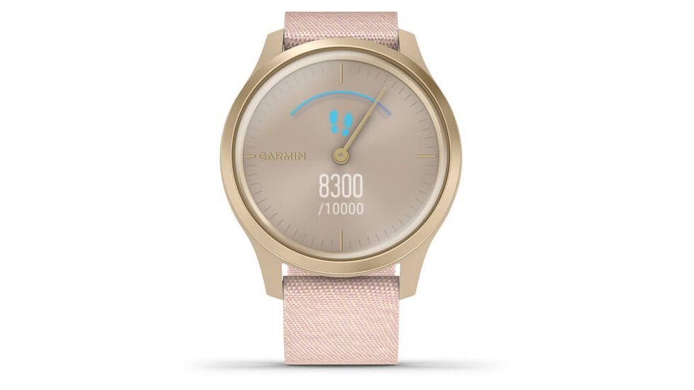 Garmin Vivomove 3 Style Hybrid Smartwatch w/Nylon Band, Blush Pink/Gold, Nylon, 010-02240-02
