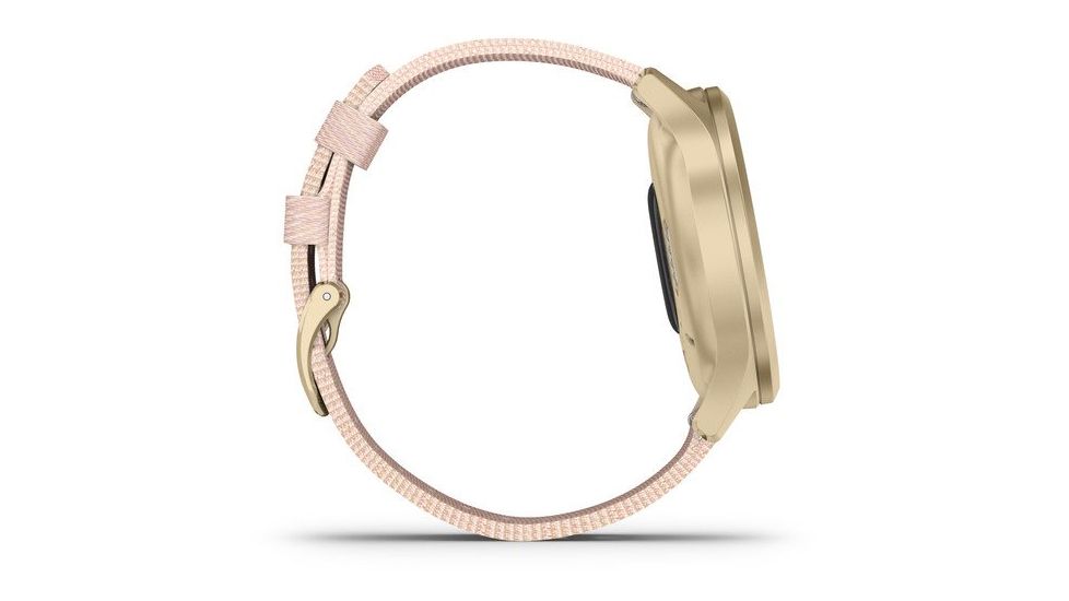Garmin Vivomove 3 Style Hybrid Smartwatch w/Nylon Band, Blush Pink/Gold, Nylon, 010-02240-02