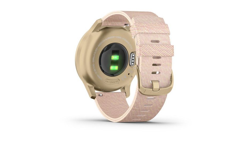 Garmin Vivomove 3 Style Hybrid Smartwatch w/Nylon Band, Blush Pink/Gold, Nylon, 010-02240-02