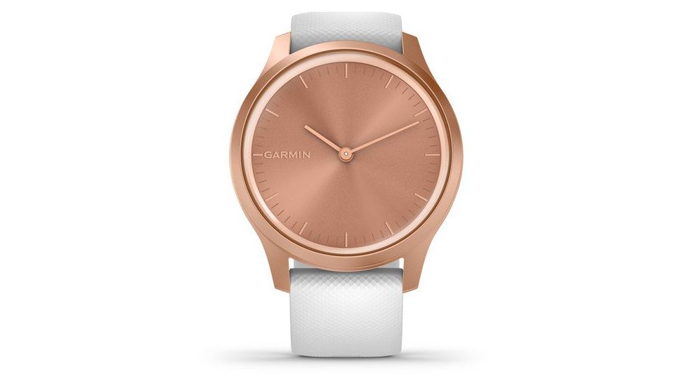 Garmin Vivomove 3 Style Hybrid Smartwatch w/Silicone Band, Rose Gold/White,, 010-02240-00