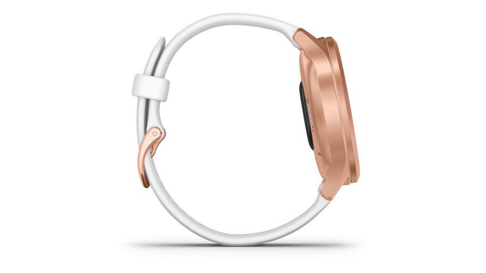 Garmin Vivomove 3 Style Hybrid Smartwatch w/Silicone Band, Rose Gold/White,, 010-02240-00