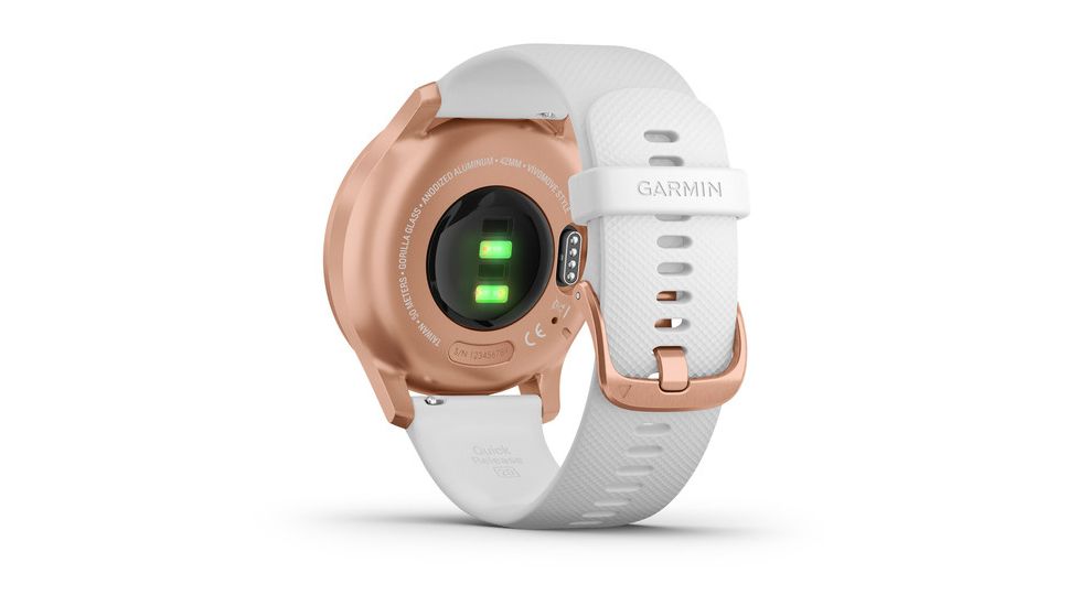 Garmin Vivomove 3 Style Hybrid Smartwatch w/Silicone Band, Rose Gold/White,, 010-02240-00