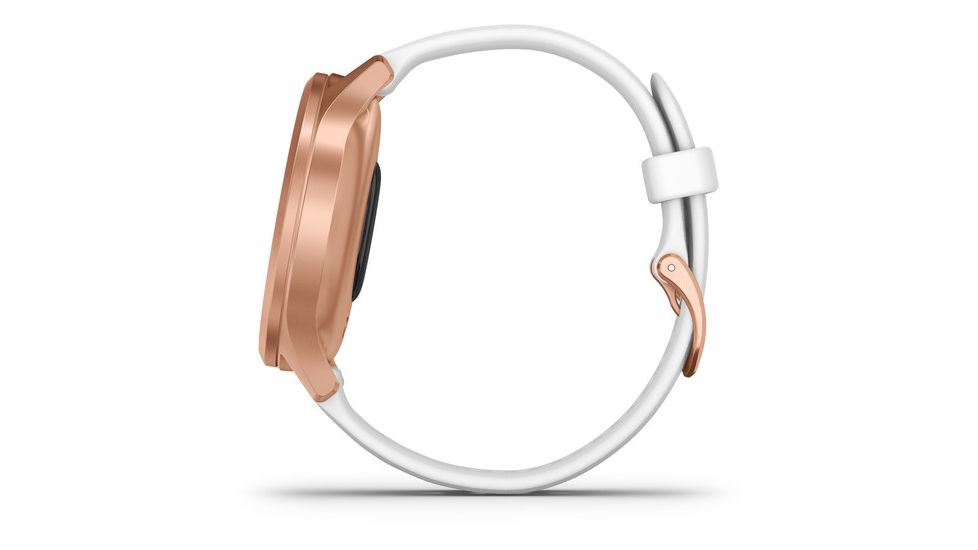 Garmin Vivomove 3 Style Hybrid Smartwatch w/Silicone Band, Rose Gold/White,, 010-02240-00