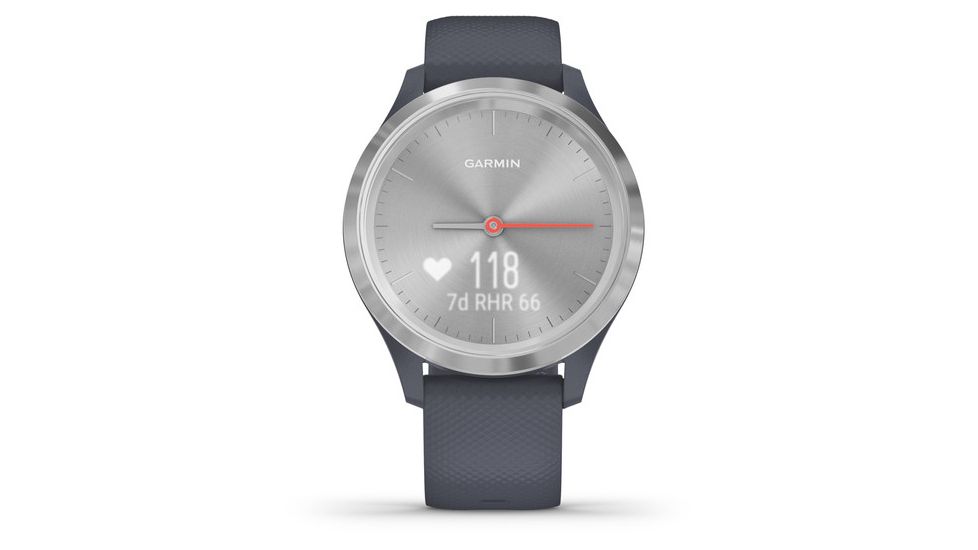 Garmin Vivomove 3S Hybrid Smartwatch, Granite Blue/Silver, 010-02238-00