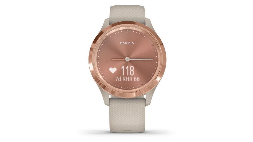 Garmin Vivomove 3S Hybrid Smartwatch, Light Sand/Rose Gold, 010-02238-02