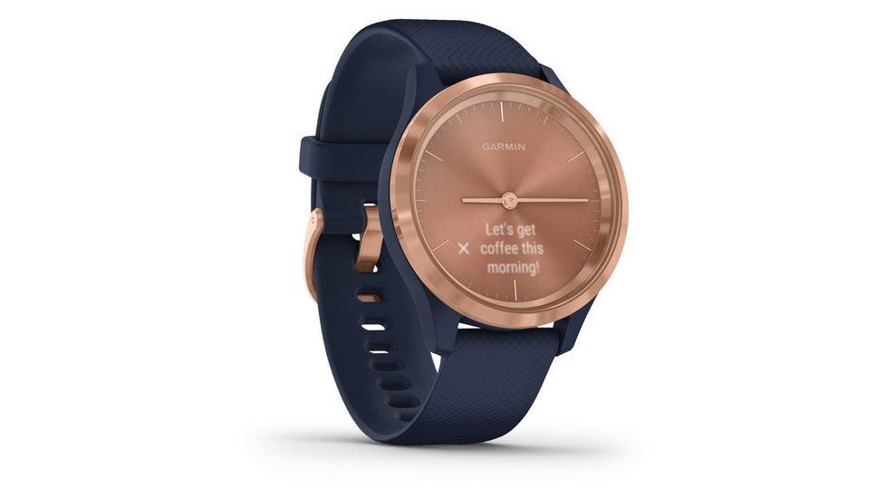Garmin Vivomove 3S Hybrid Smartwatch, Navy/Rose Gold, 010-02238-03