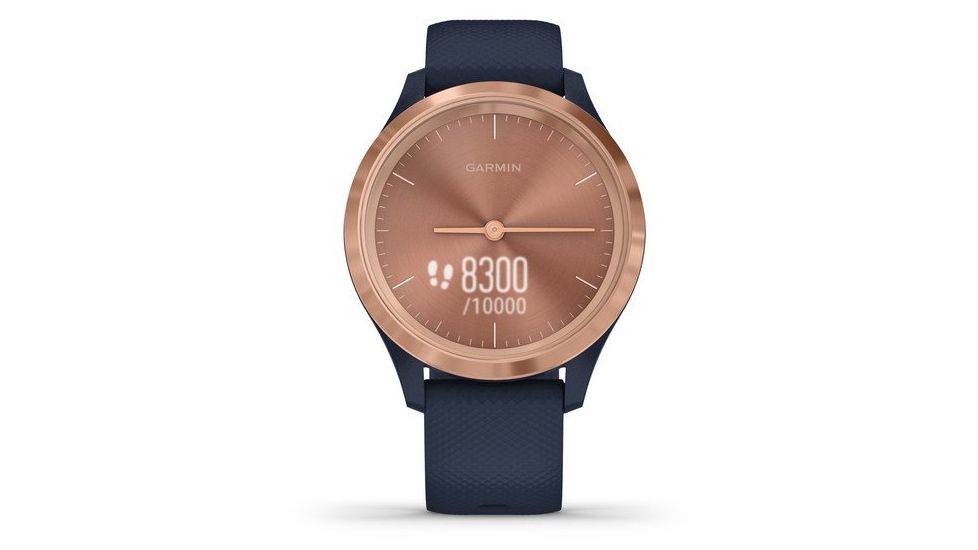 Garmin Vivomove 3S Hybrid Smartwatch, Navy/Rose Gold, 010-02238-03
