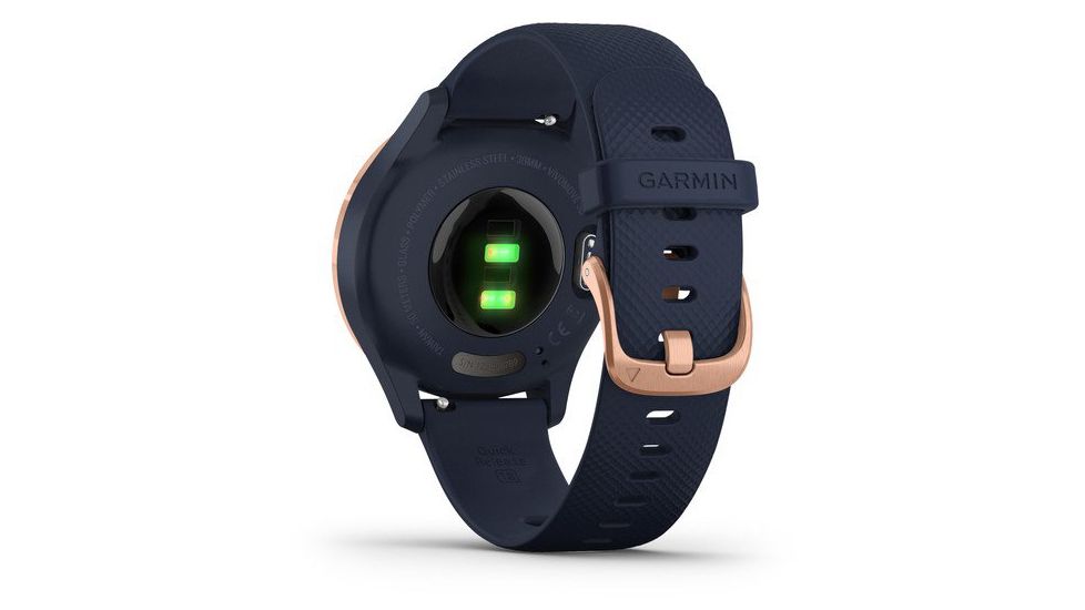 Garmin Vivomove 3S Hybrid Smartwatch, Navy/Rose Gold, 010-02238-03