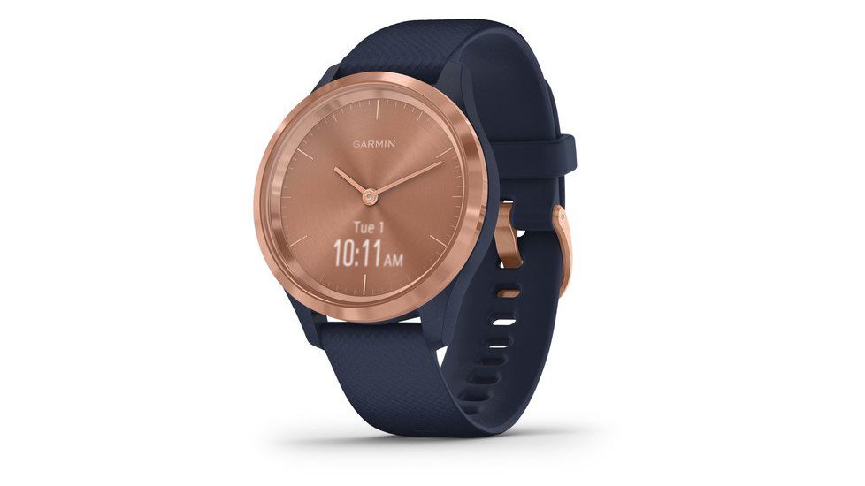 Garmin Vivomove 3S Hybrid Smartwatch, Navy/Rose Gold, 010-02238-03