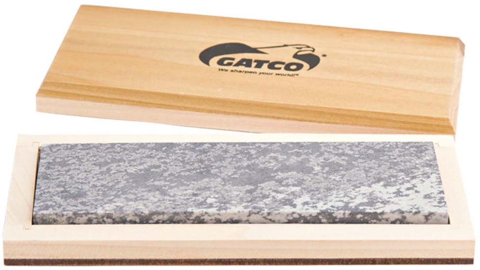 Gatco By Bear &amp; Son 100% Natural Soft Arkansas Stone In Wood Storage Box, 6in, 80060