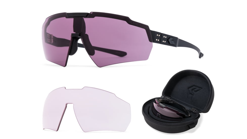 Gatorz Blastshield Sunglasses, Black Logo, Black Frame, Ballistic Shooting Day - Low Light Array Lens, 841235126369