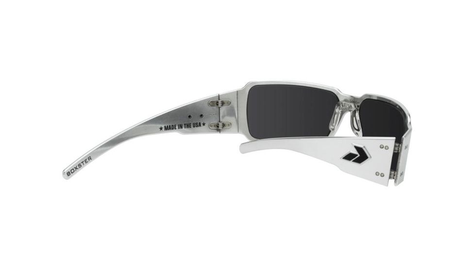 Gatorz Cerakote Boxster Sunglasses,White Frame,Polarized Smoked Lens, BOXWHT01P